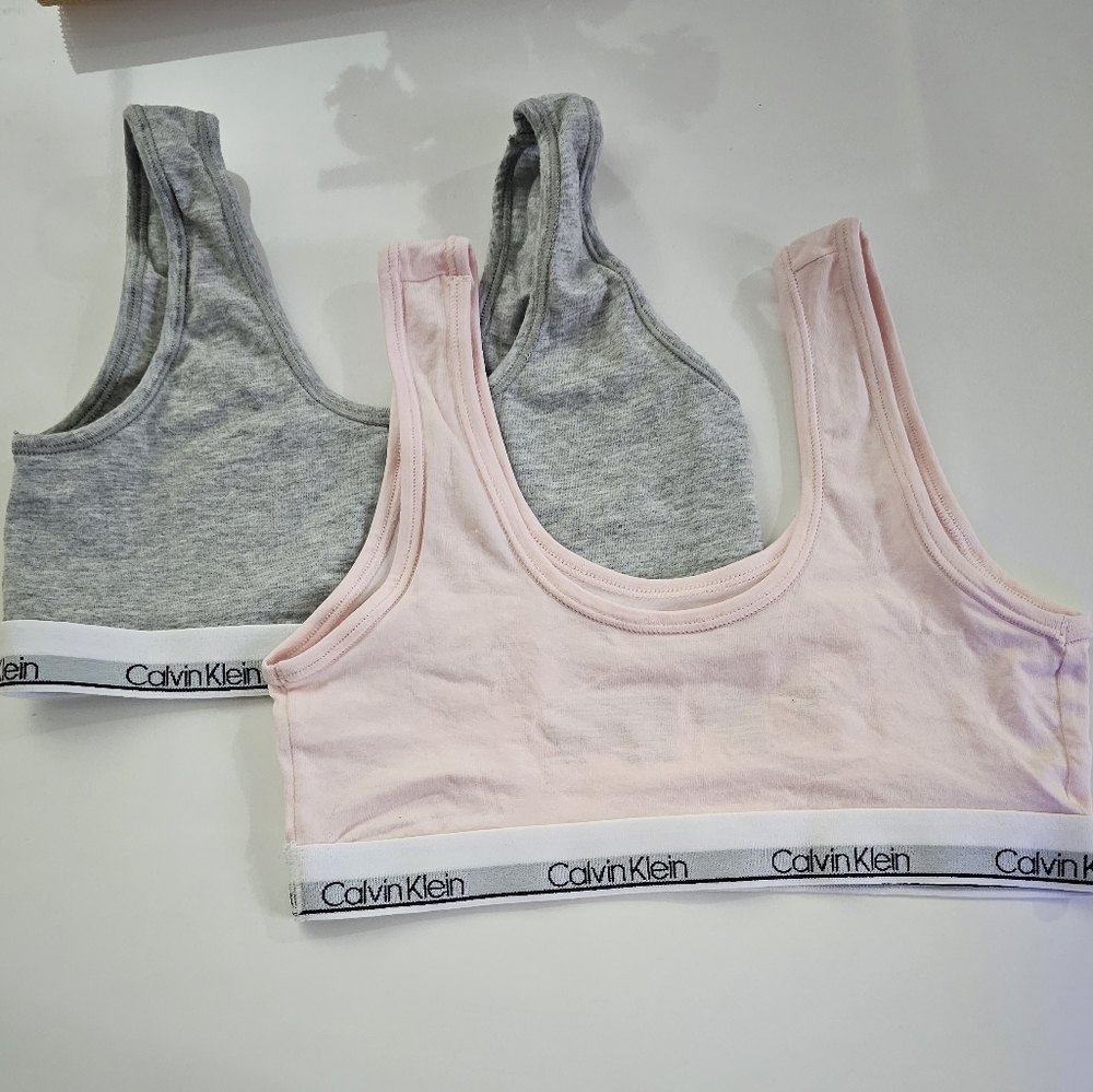 Calvin Klein Youth Medium Pink and Gray Bra | In good condition, used once